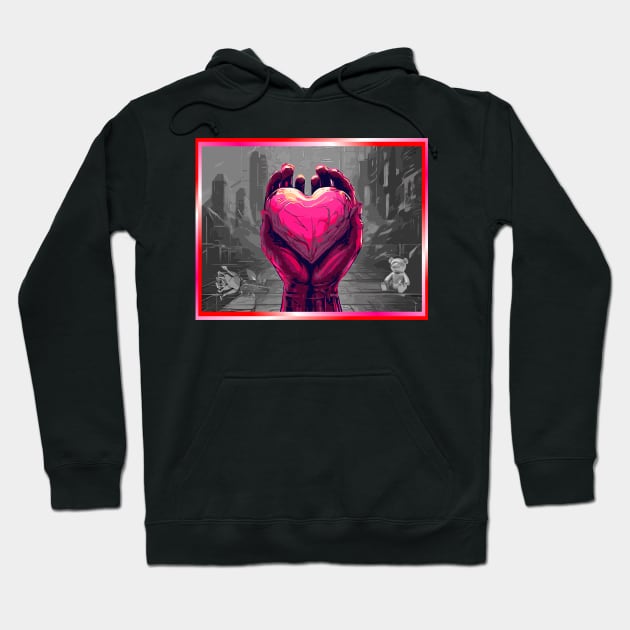 LOVE AND OR VALENTINE DESIGN.  HEART BEAR ROSE. Hoodie by StayVibing